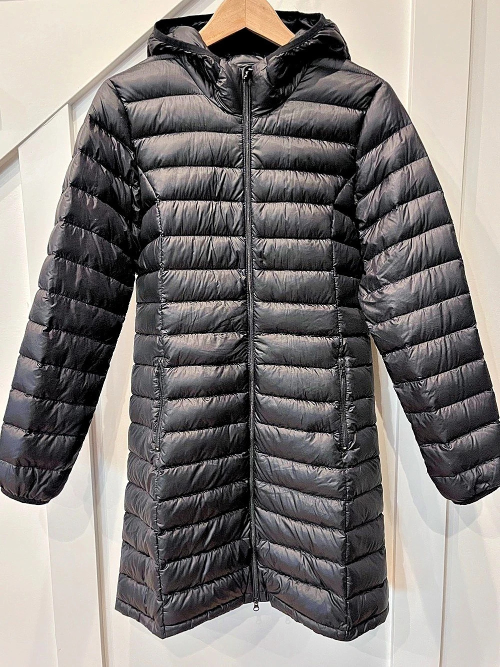 TNA Bravura Long Goose Down Puffer Coat Black 90% Down Hooded M